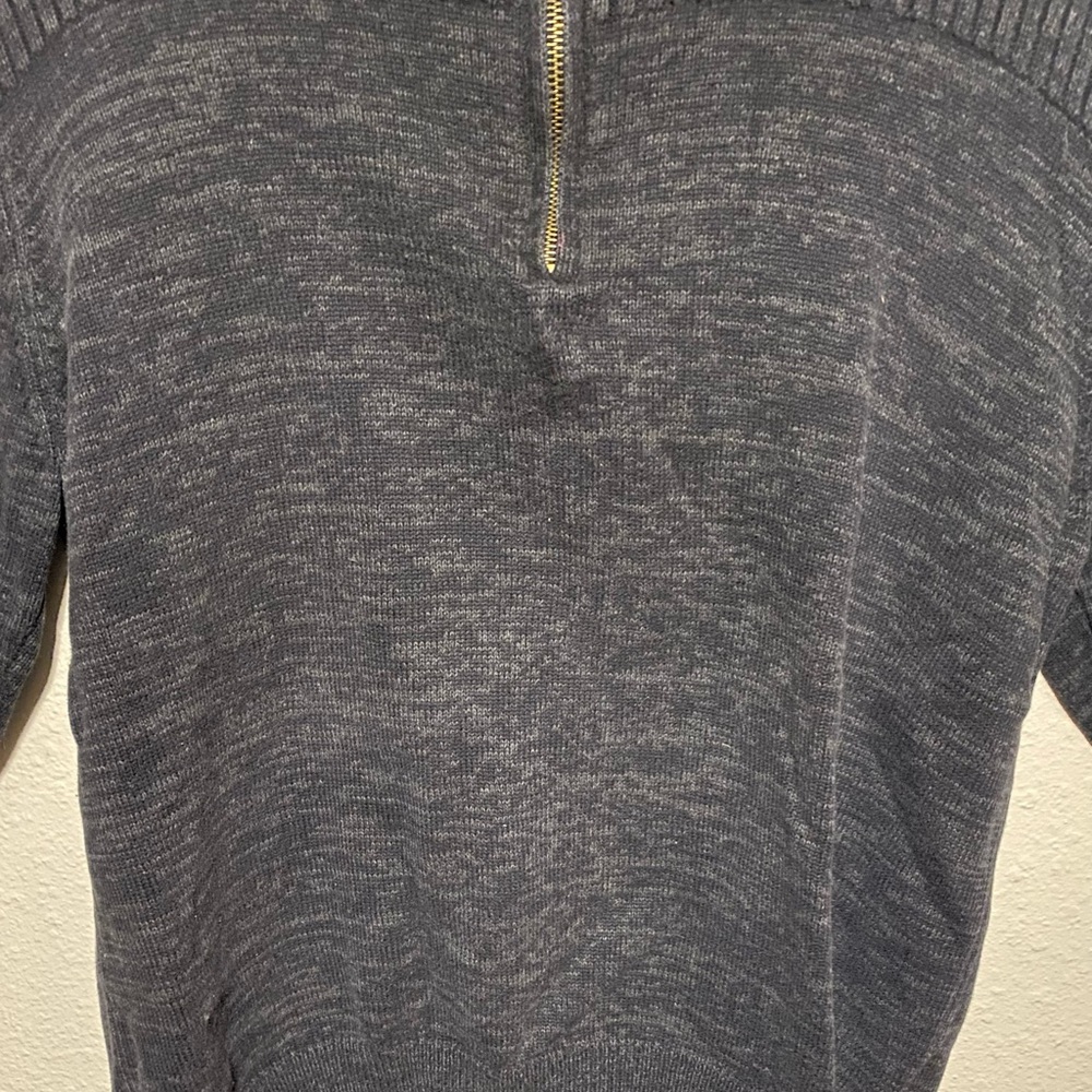 Covington Men’s Quarter Zip Mock Neck Sweater | Dark Gray Pullover | Size L - Picture 5 of 5